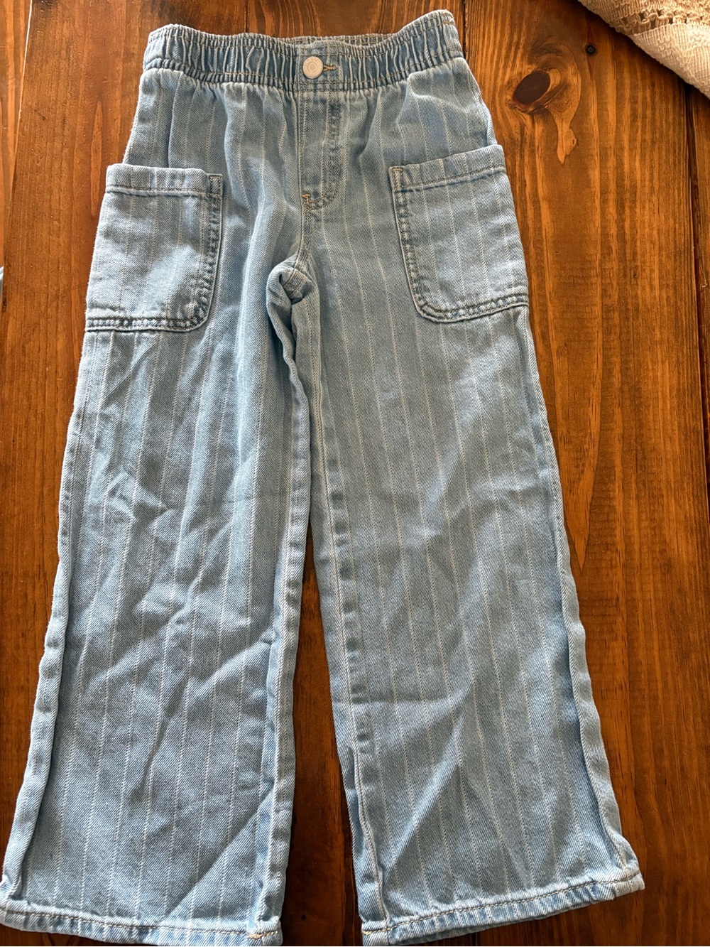 Old Navy Light Blue Pinstripe Wide-Leg Kids Jeans